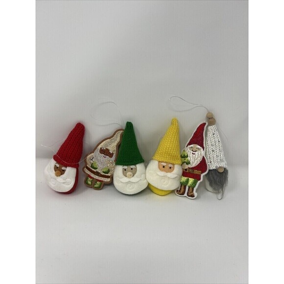 Felt & Plush Christmas Ornaments 6-7" Dressed plush Felt 6 Unique Gnomes - Picture 1 of 10